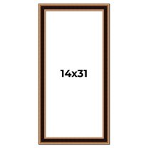14x31 Frame Gold Brown Plein Air Vintage Solid Wood Picture Frame | 1.75 Inches Moulding Width |