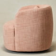 thumbnail image 2 of KINWELL Linen Blend Swivel Barrel Chair, No Assembly Upholstered 34" Wide Breathable Textured Weave Fabric Accent Chair for Living Room Office Lounge, Coral, 2 of 16