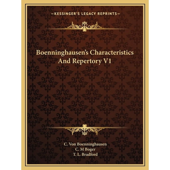 Boenninghausen's Characteristics And Repertory V1, (Paperback)
