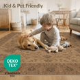 thumbnail image 4 of ODIKA 8'x10' Washable Area Rug Warm Beige Elegance with Floral Medallion Design Intricate Leaf and Blossom for Living Room, Under Sectional, Family , Durable, Non-Slip, 4 of 7