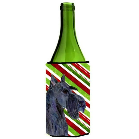 Scottish Terrier Candy Cane Holiday Christmas Wine bottle sleeve Hugger