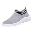 thumbnail image 5 of Running Shoes for Women Men Solid Color Knit Mesh Slip on Sock Sneakers Comfy Soft Sole Lightweight Casual Walking Shoes Light Gray Size 7, 5 of 5