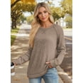 thumbnail image 4 of OALUXE Long Sleeve Shirts for Women Dressy Casual Tunic Tops Crewneck Side Split Lightweight Pullover Sweaters, 4 of 7