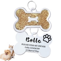 Customized Dog tags personalized for pets and Cat Tag,Stainless Steel Pet ID Tag Dog Name Tags Front and Back Engraving, Gold