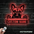 thumbnail image 3 of Craftnamesign Custom French Bulldog Metal Wall Art LED Light, Bulldog Sign, Bulldog Wall Decor, 3 of 5