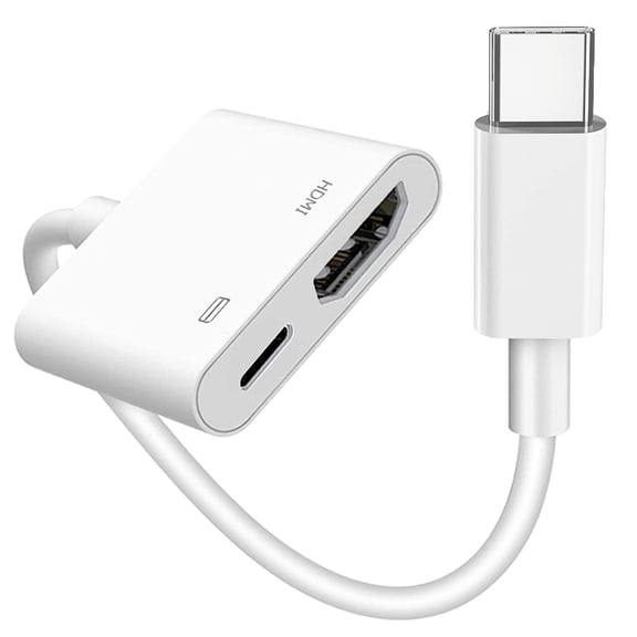 SwadesGoods USB-C to HDMI AV Adapter (MFi Certified) – 1080P HD with Charging Port, Works with iPhone 15/16/17 /Android/iPad
