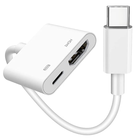 SwadesGoods USB-C to HDMI AV Adapter (MFi Certified) – 1080P HD with Charging Port, Works with iPhone 15/16/17 /Android/iPad