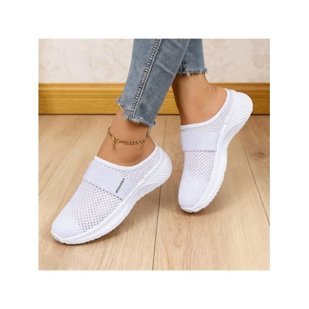 Women Outdoor Sports & Athletic Summer Casual Shoes Breathable Mesh Upper Slip-On Soft Sole Non-Tiring Lazy Style