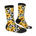 thumbnail image 4 of Yiaed Cow Print Sunflower Print Great elasticity Crew Socks Sports socks for Men and Women, 4 of 5
