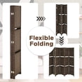 thumbnail image 5 of NiamVelo Room Dividers 6 Panel Folding Privacy Screen with Removable Storage Shelves Portable Wooden Screen, Brown, 5 of 9