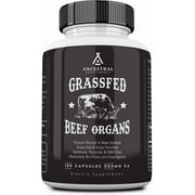 Ancestral Supplements Grass Fed Beef Organs (Desiccated) - Liver, Heart, Kidney, Pancreas, Spleen (180 Capsules)