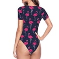 thumbnail image 4 of Naloa Cute Flamingo Women's Short-Sleeved Onesie, One-Piece Swimsuit for Parties, dates, clubs - Medium, 4 of 9