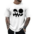 thumbnail image 1 of VBARHMQRT Padded Football Shirt Men's Print Theme T Shirt Printed Solid Color Short Sleeve Top White, 1 of 4
