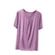 thumbnail image 2 of Pijama de manga corta para mujer, color liso, manga corta, camiseta fina, pijama de manga corta, blusa de poliéster, 2 of 7
