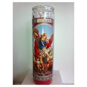 Arch Angel Saint Michael (San Miguel) 7 Day Unscented Red Candle in Glass