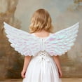 thumbnail image 2 of BRICH Wings for Kids Feather Wings Outfits for Performance Dance Play White One Size, 2 of 4