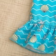thumbnail image 5 of Ulitacool Girl Summer Clothes Summer Toddler Sleeveless Cartoon Prints Vest T Shirt Tops Bowknot Shorts Soft Round Neck Outfits 12-18 Months Blue, 5 of 8