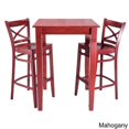 thumbnail image 2 of Beechwood Mountain 3PC Solid Wood X-Back Bar Set in Mahogany with Wood Seat, 2 of 5