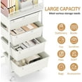 thumbnail image 4 of Rolling Utility Storage Cart with 4 Drawers - 4 Tiers Rolling Cart Craft Cart, Storage Drawer Cart Organizer for Craft Room Office Bedroom Classroom with Mesh Top & 4 PCS DIY Lable, White, 4 of 16