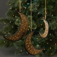 thumbnail image 2 of Gold Mistletoe Moon Ornament Set of 3, 2 of 4