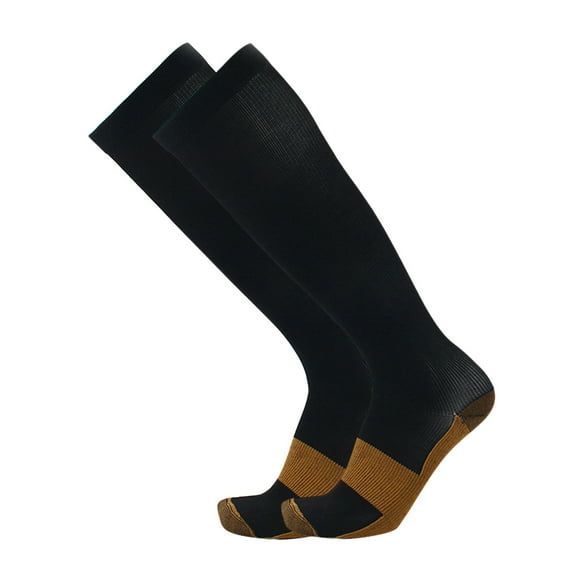 Virmaxy Unisex Compression Are for Running Protective Sports Stockings (Black) Copper Fiber Long Compression Socks Outdoor Sports Socks