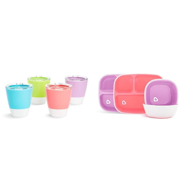 Set de tazas y comedor para niños pequeños Munchkin Splash, 200 ml, paquete de 4