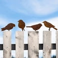 thumbnail image 1 of Decorative Rust, 4 Patina Metal Bird Stakes, Garden Decoration, Rust Look with Screw Thread, Metal Bird Tree Stake for Wood, Fence Figures, Garden Dec, 1 of 5