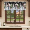thumbnail image 6 of Black Christmas Curtain Valances for Windows, Kitchen Valance Window Treatments Panel 2 Pack, Xmas Winter Snowman Snowflakes Trees Rod Pocket Short Curtains for Bathroom Bedroom 60 x 18 Inch, 6 of 8