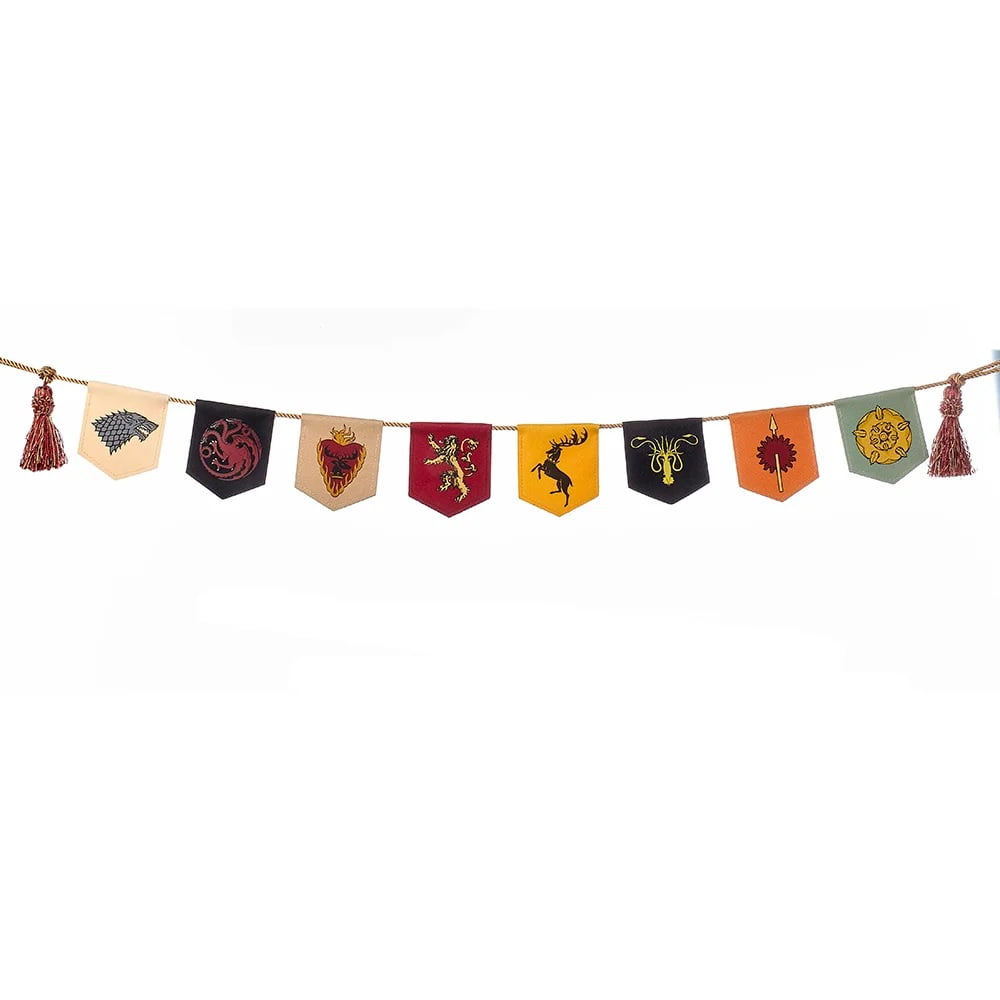 White and Black Game of Thrones Sigil Banner Christmas Garland - Walmart.com