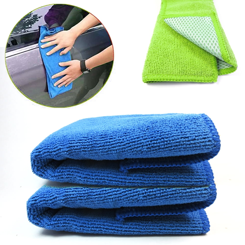 12 Pack of Dusting Mitts Microfiber Cleaning Gloves W/ Thumbs Blue Reusable 