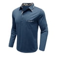 thumbnail image 4 of FYDUU Mens Polo Golf Shirts Men's Shirt Long Sleeve Classic Polo Shirts Casual Button Tee Collared Work Pullover Shirts With Pockets Fashion Basic Tee Shirt, 4 of 6