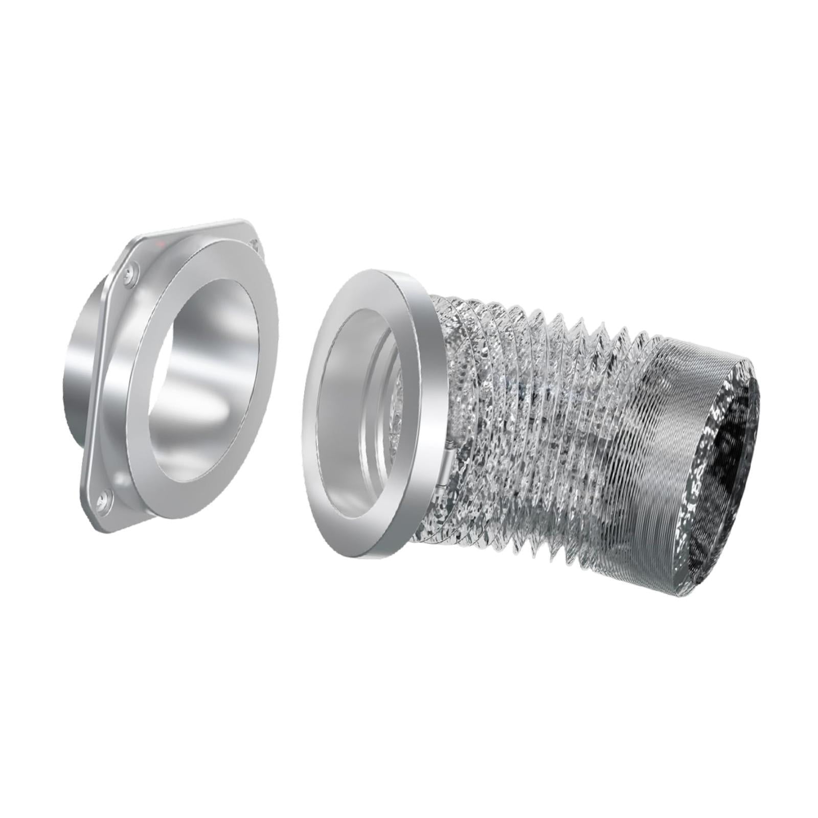 Dryer Vent Connector Coupling Kit Equipment Accessory with Airtight Seal for 4 Inch Diameter Hose Wall Vents