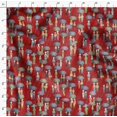 thumbnail image 4 of Soimoi Red Moss Georgette Fabric Monsoon Theme Human Figure Printed Fabric 1 Yard 42 Inch Wide, 4 of 5