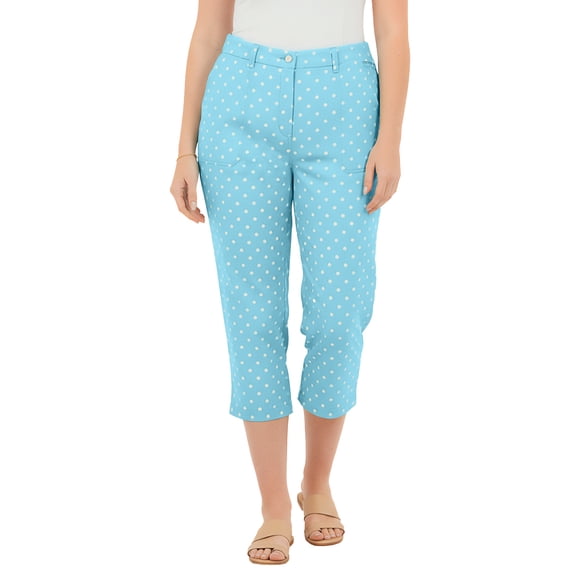 Woman Within Plus Size Adjustable Waist Chino Capri