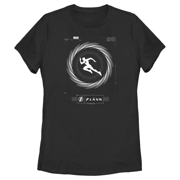 Women's The Flash Speedster Silhouette  Graphic Tee Black Medium