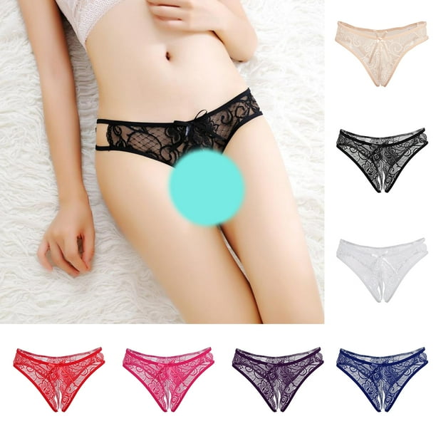 7x Mujeres De Encaje Ropa Interior Bragas Sin Entrepierna Lenceria Sunnimix ropa interior tanga para mujeres Walmart en linea