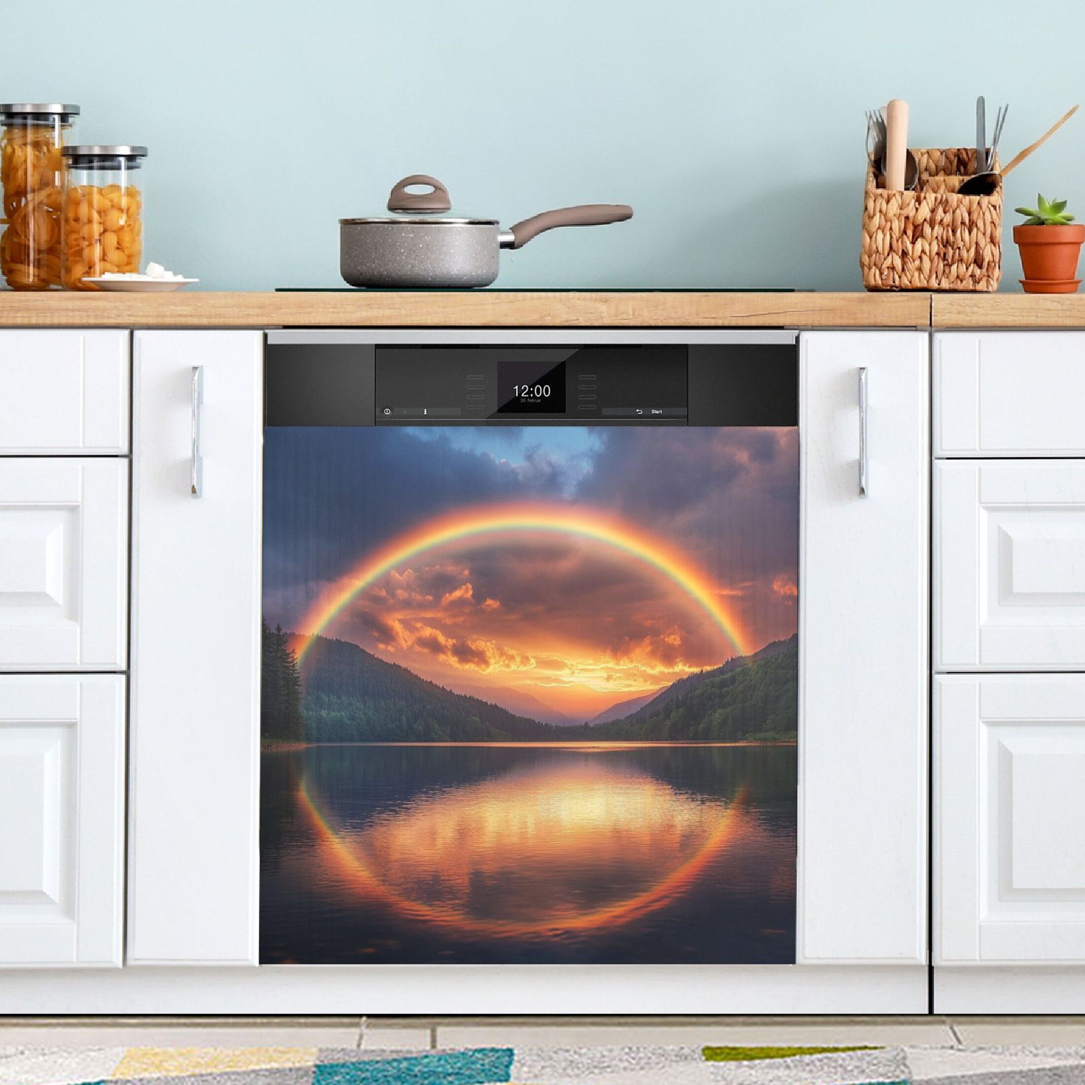 Dishwasher Magnetic Sticker 23x26 Inch Refrigerator Magnetic Sticker Washing Machine Magnetic Sticker Kitchen Panel Magnetic Sticker Home Decor Super Cool Rainbow