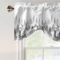 thumbnail image 4 of Tie Up Valance for Windows Pine Tree Curtains Valances Rod Pocket Valance Window Treatments Nature Foggy Forest Grey Ombre Balloon Curtains for Kitchen Living Room Bedroom Bathroom Decor 42x12 Inch, 4 of 9