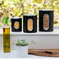 thumbnail image 7 of Mixpresso 3 Piece Black Canisters Sets For The Kitchen, Kitchen Jars With See Window, Airtight Coffee Container Tea Organizer & Sugar Canister, Kitchen Canisters Set of 3 Black Kitchen Décor, 7 of 7