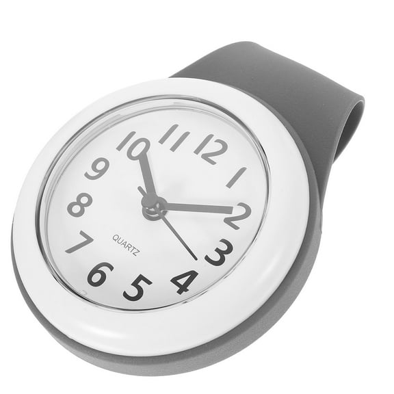MUSEYA 1Set Waterproof Wall Watch for Bathroom Grey Plastic Silent Design Clock Wall