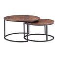 thumbnail image 4 of Linon Mina Round Wood Nesting Coffee Tables (Set of 2) in Black Matte Iron, 4 of 15