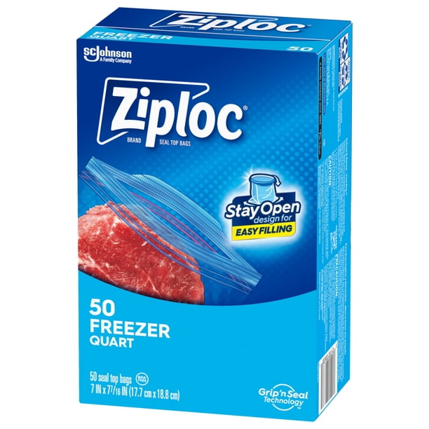 Ziploc Freezer Bags 50 - Resealable bags for grocery retail
