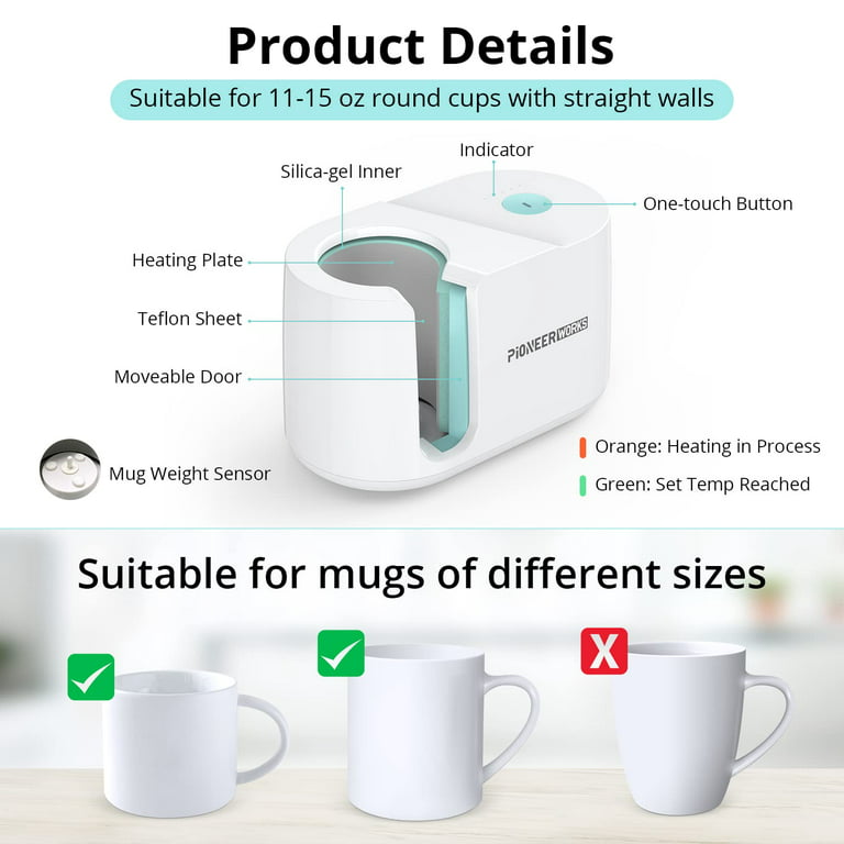 Set of 8 15 Oz. Ceramic Sublimation Mugs Inner and Handle BLACK  Professional Grade Sublimation Mug With Individual White Gift Boxes 