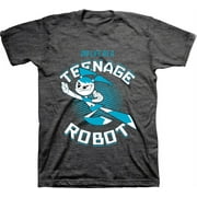 Mens Nickelodeon Teenage Robot Shirt - Retro Nick My Life as a Teenage Robot tee - Classic Nick Graphic T-Shirt (Charcoal Heather, XX-Large)