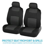BDK PolyPro Car Seat Covers for Car Truck Van SUV, Front and Rear Split Bench Full Set, Easy to Install Universal Auto Fit, Charcoal