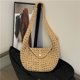 thumbnail image 5 of Bolso de bolso de gran capacidad para mujeres Bolso de mano con panel de tejido con estilo (marrón), 5 of 9