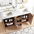 thumbnail image 6 of Oza 60M" Bath Vanity in Aged Dark Brown Oak with Fish Maw White Quartz & Mirror, 6 of 15