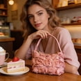 thumbnail image 4 of Floral Handbag for Women Flower Clutch, Trendy Crossbody Evening Bag for Cheongsam, Elegant Prom Party Purse with Handle, Lightweight Satin Flower Shoulder Bag for Wedding Guest, 4 of 9