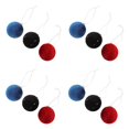 thumbnail image 3 of 12pcs Flocking Christmas Tree Baubles Plush Soft Hanging Ornaments Red Black Blue Holiday Decorations for Xmas Tree Home Party\n\n优 后的标题： \n**Flocking, 3 of 5