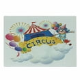thumbnail image 1 of Circus Cutting Board, Illustration of a Circus Above the Clouds Entertainer Comedian Show Print, Decorative Tempered Glass Cutting and Serving Board, Small Size, Multicolor, by Ambesonne, 1 of 1